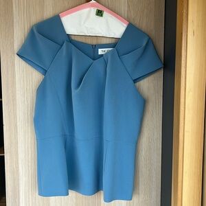 The Fold Blue Structured Blouse - 12 (UK 16)